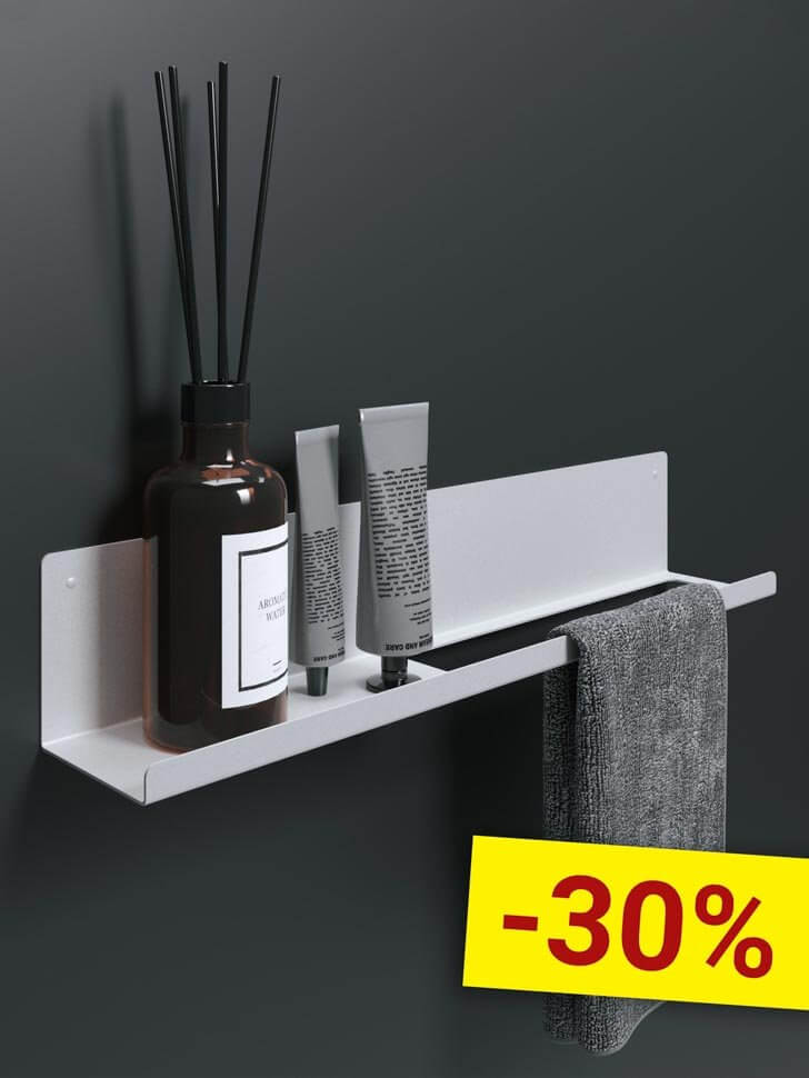 Вешалка держатель для полотенец в ванную комнату 50x9x9 Белый Вешалка держатель для полотенец в ванную комнату 50x9x9 Белый