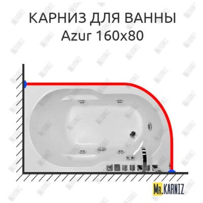 Карниз для ванны Royal Bath AZUR 160 Усиленный 25 мм MrKARNIZ