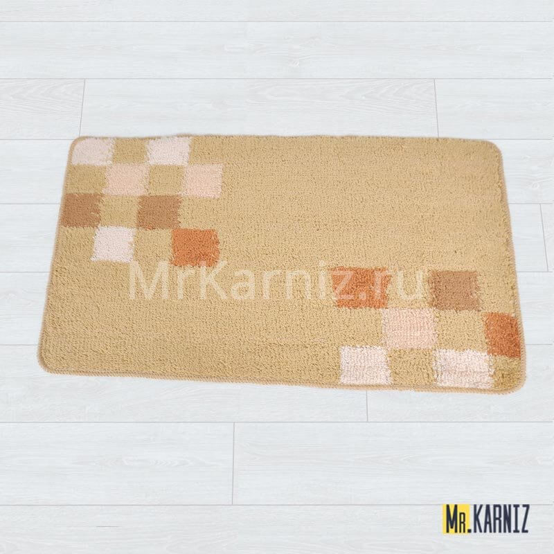 Коврик в ванную Квадрат бежевый Коврик в ванную Квадрат бежевый