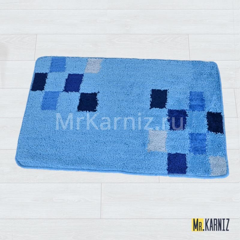 Коврик в ванную Квадрат синий Коврик в ванную Квадрат синий
