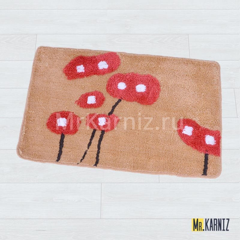 Коврик в ванную Маки бежевый Коврик в ванную Маки бежевый