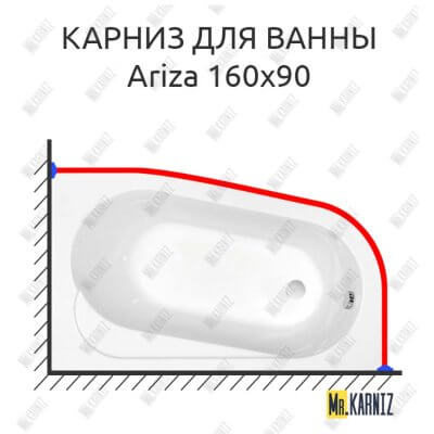 Карниз для ванны Cersanit Ariza 160х90 Усиленный 25 мм MrKARNIZ