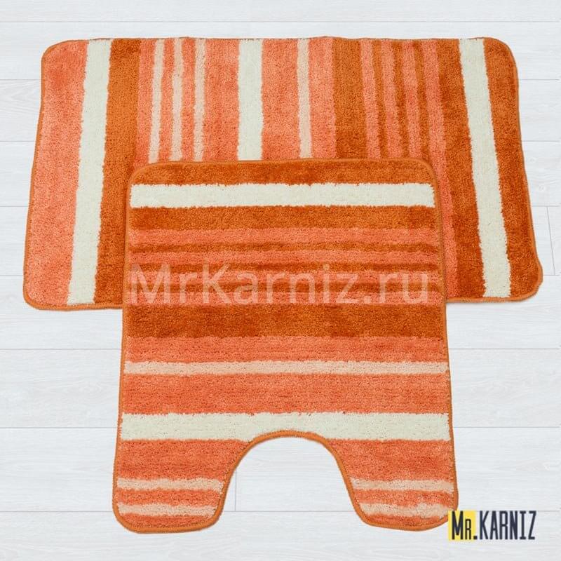 Комплект ковриков для ванной и туалета Найс 25 терракотовый Комплект ковриков для ванной и туалета Найс 25 терракотовый