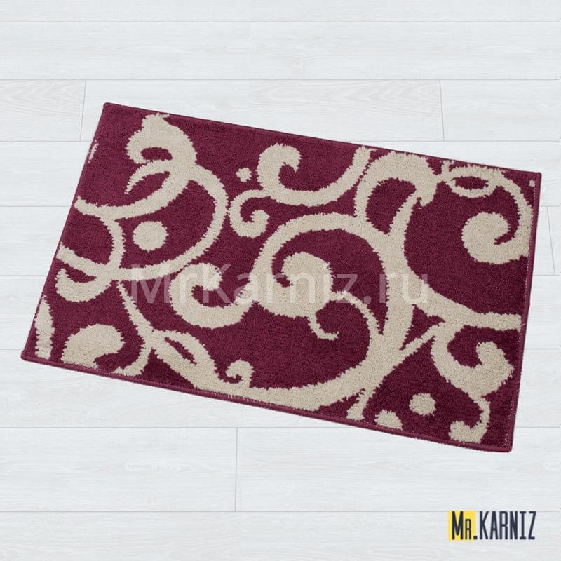 Коврик в ванную Узоры бордо Коврик в ванную Узоры бордо