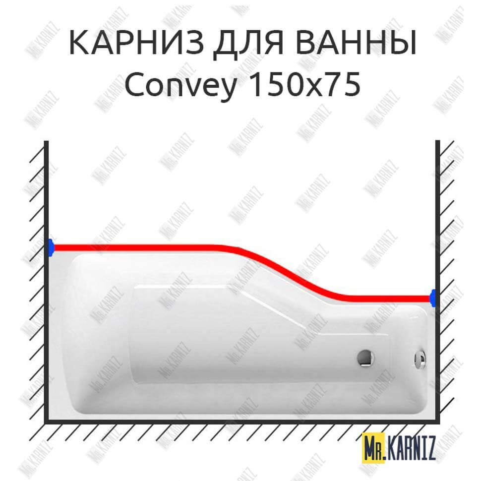 Карниз для ванны 1 MarKa Convey Передний борт 150х75 Усиленный 25 мм MrKARNIZ Карниз для ванны 1 MarKa Convey Передний борт 150х75 Усиленный 25 мм MrKARNIZ