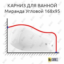 Карниз для ванной Vannesa Миранда Угловой 168х95 Усиленный 25 мм MrKARNIZ
