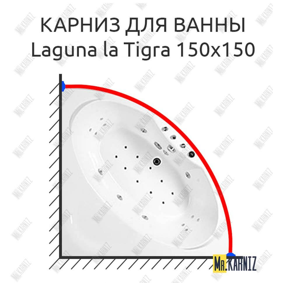 Карниз для ванны Akrilan Laguna la Tigra 150х150 Усиленный 25 мм MrKARNIZ Карниз для ванны Akrilan Laguna la Tigra 150х150 Усиленный 25 мм MrKARNIZ